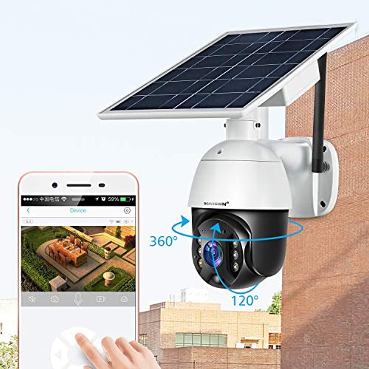 Outdoor Security Camera,Solar Powered Battery WiFi Camera ...