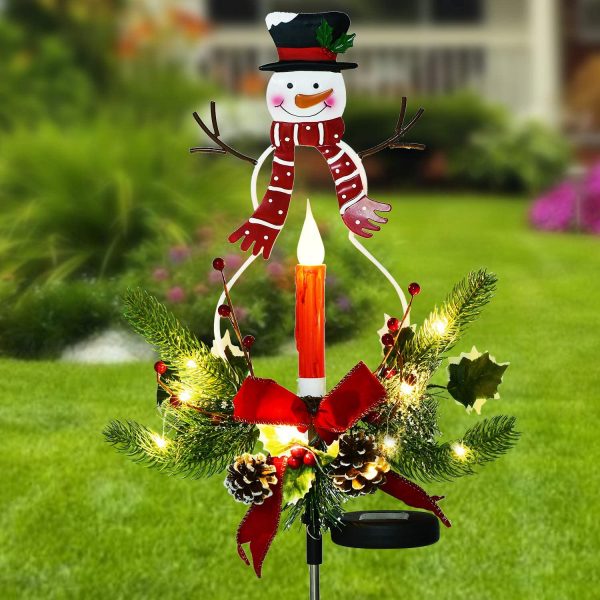 Doingart Outdoor Solar Christmas Light Decorations Led Candle Snowman Christmas Light With 